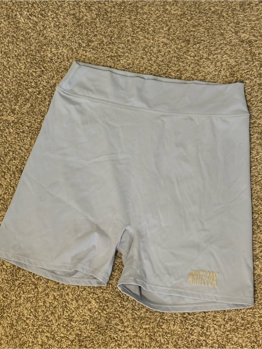 White Fox Light Blue High-Waist Active Bike Shorts